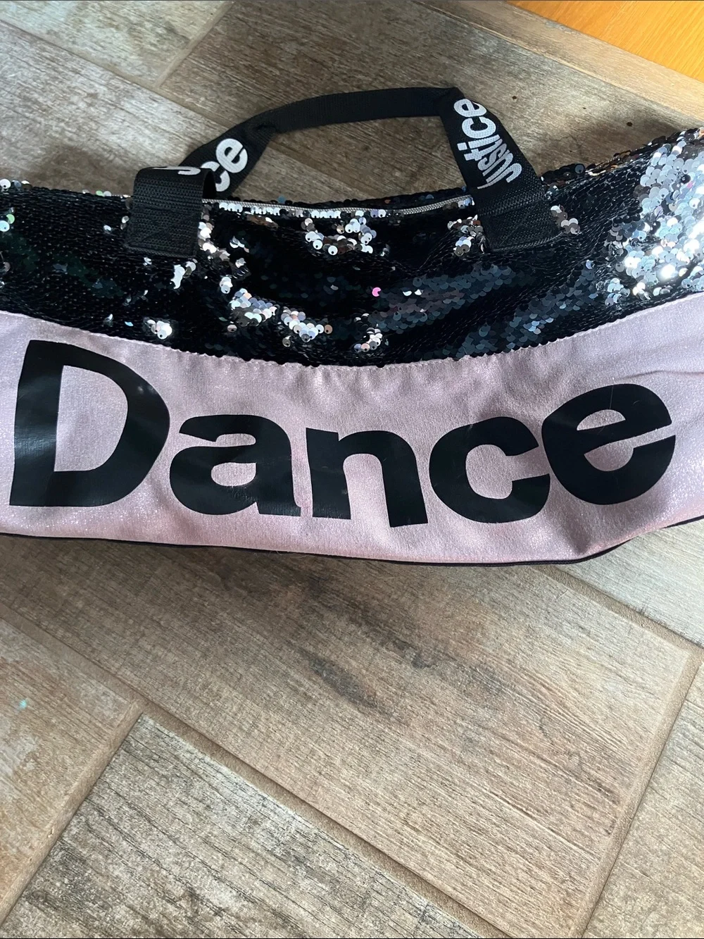 JUSTICE SEQUIN FLIP DANCE BAG DUFFEL VIRAL COLLEGIATE DANCE MOM RECITAL